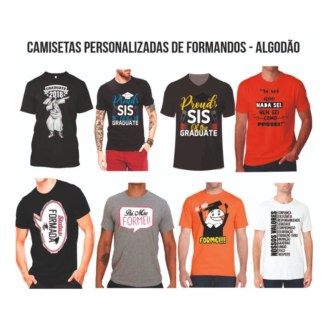 Camisetas de Algodão Ou Poliester para Evento de Formandos
