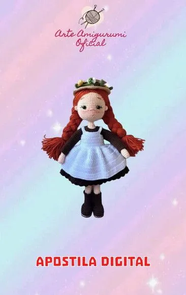 Receita Boneca Anne Vestido - Amigurumi - artesanato feito à mão por Arte Amigurumi Oficial