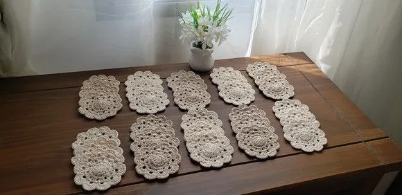 Flores em Crochê para Customização - Bege e Cru 30 Unidades