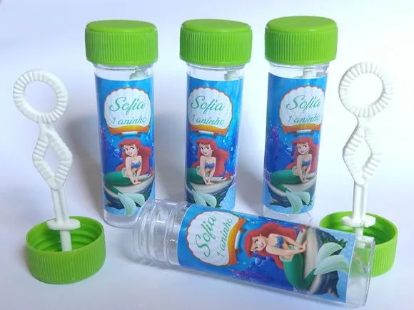 Bolinha de Sabão Pequena Sereia Personalizada - artesanato feito à mão por Mi Papelaria Criativa