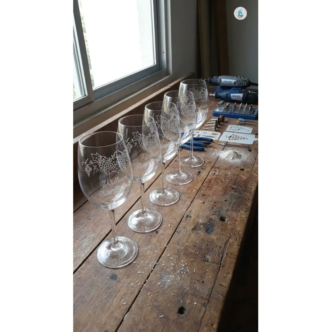 Taça de Cristal com Titânio para Vinho ou Água 580ml Jateada - foto 3