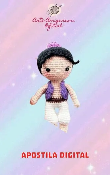 Receita Aladdin Amigurumi - feito à mão por Arte Amigurumi Oficial