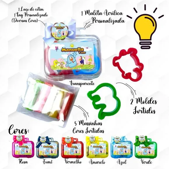 Mini Maleta com Massinhas Galinha Pintadinha Personalizada - feito à mão por Mi Papelaria Criativa