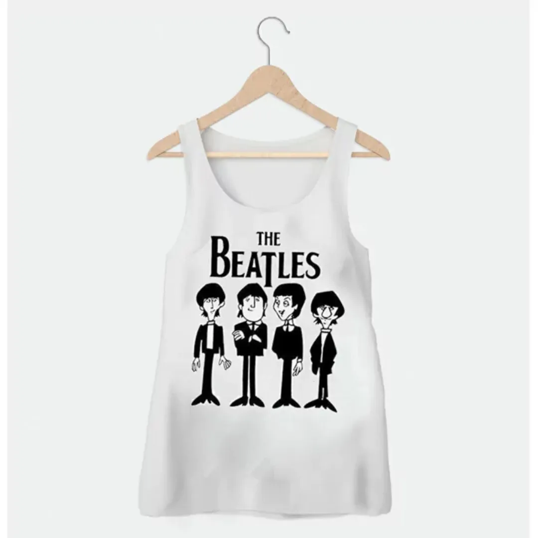 Camiseta regata Beatles, estampa desenho animado exclusiva, tamanho unisex - foto 6