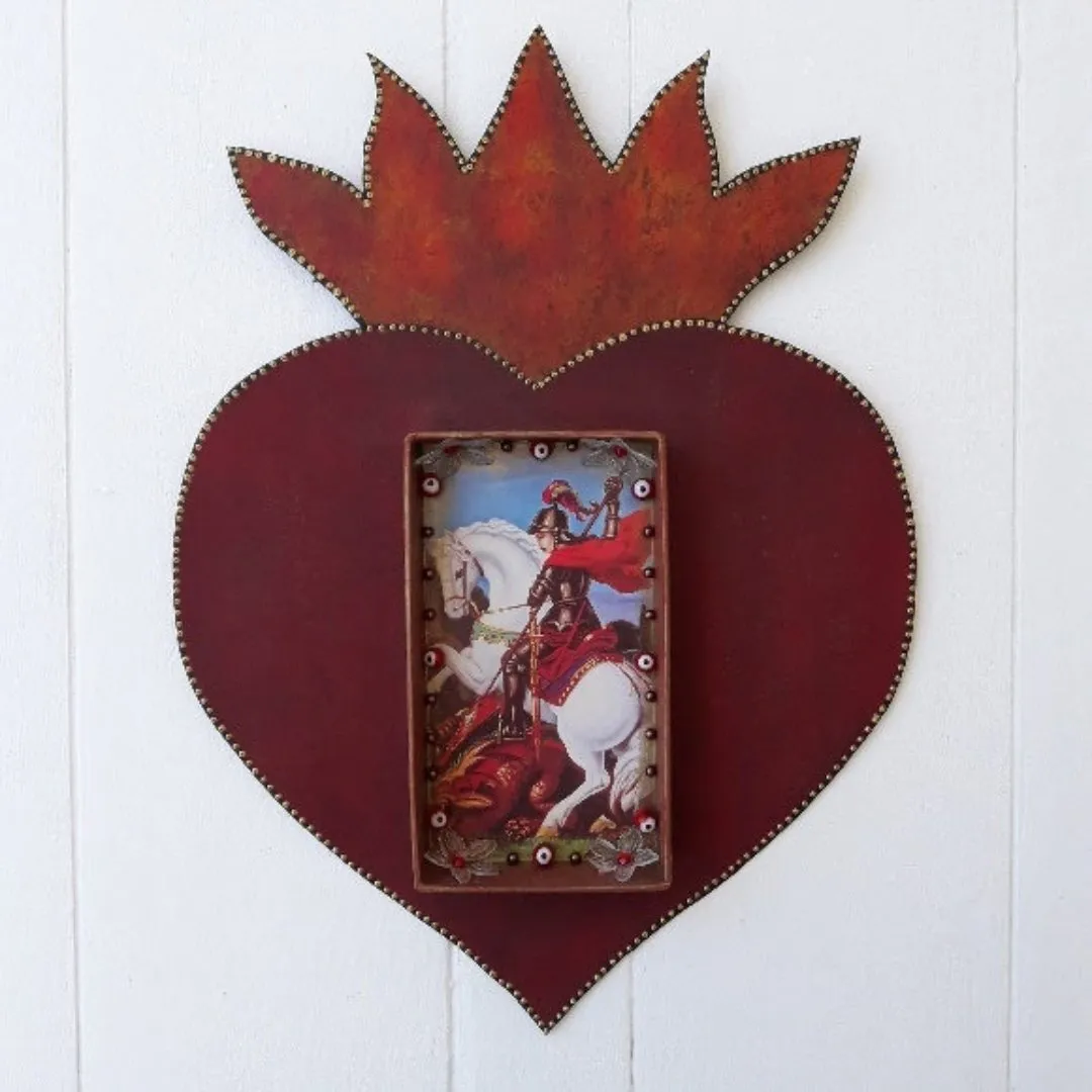 Sagrado Coração São Jorge - artesanato de Estudio Bananeira