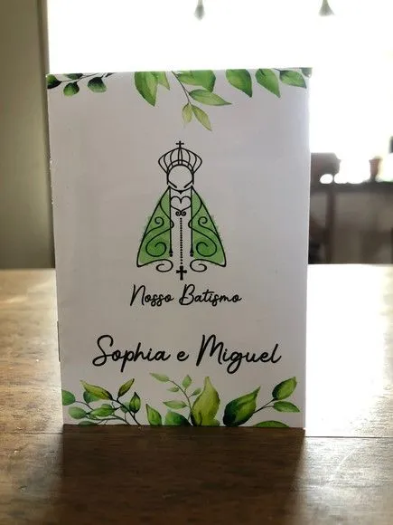 Mini livro de orações para batismo 7x10