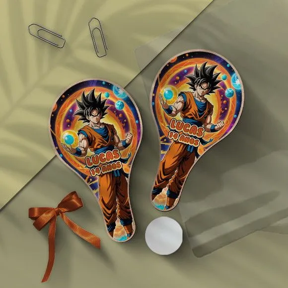 Raquete Ping Pong - Dragon Ball - feito à mão por Mi Papelaria Criativa