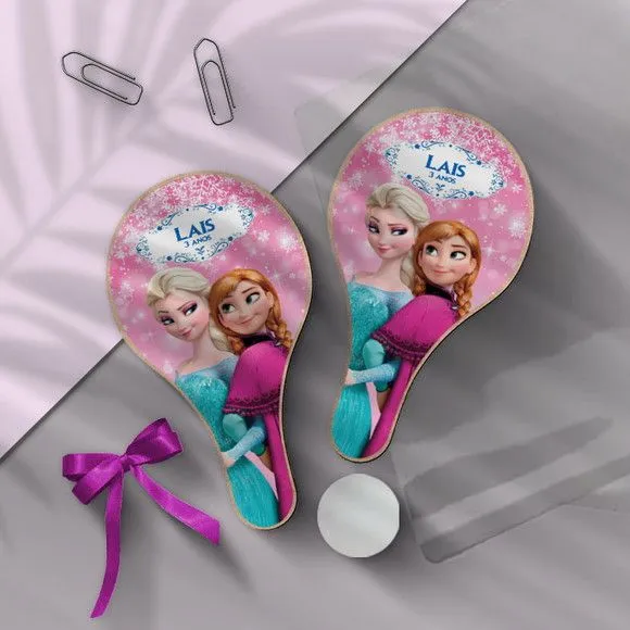 Raquete Ping Pong - Frozen Personalizada - feito à mão por Mi Papelaria Criativa