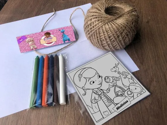 Kit Giz de Cera Pediatra Personalizado - feito à mão por Mi Papelaria Criativa