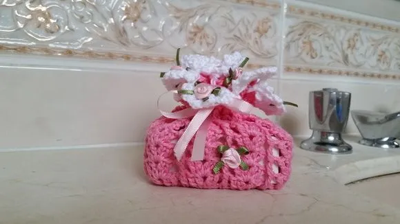 Sachê Porta Sabonete Rosália com Branco - foto 2