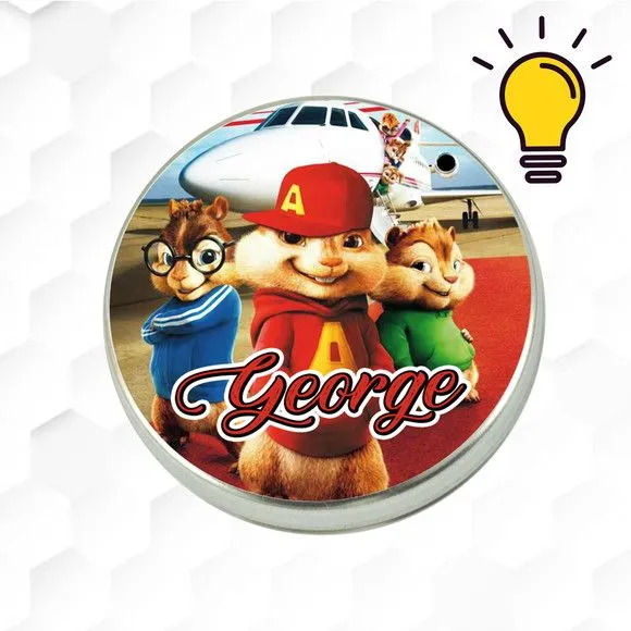 Latinha Metalizada Alvin E Os Esquilos Personalizada - feito à mão por Mi Papelaria Criativa