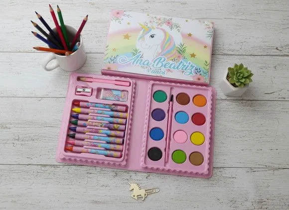 Estojo de Pintura Unicórnio Personalizado - artesanato feito à mão por Mi Papelaria Criativa