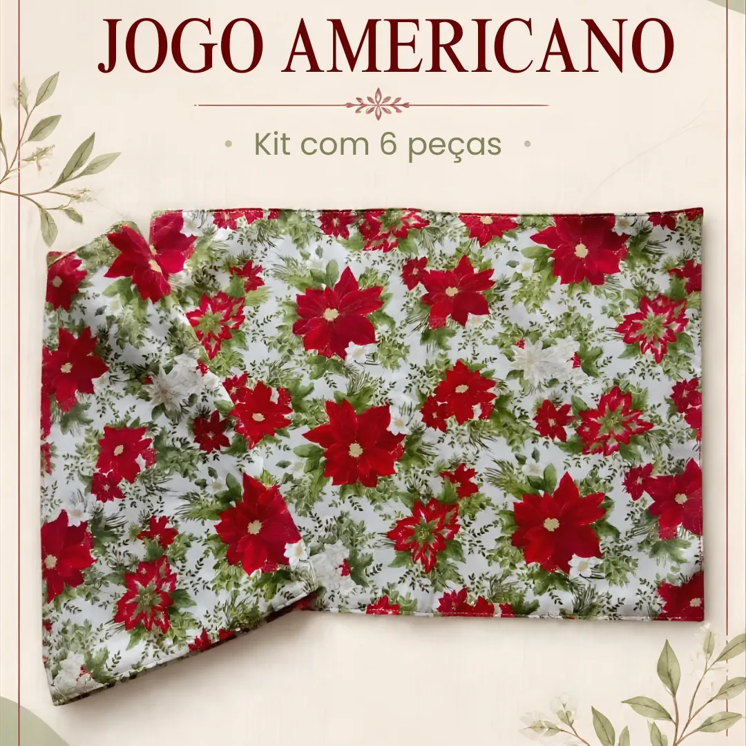 Jogo Americano Natal - 6 Peças 1 - artesanato feito à mão por Djulik
