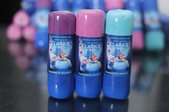Lembrancinha Aniversário Personalizada Frozen Sabonete Magic - foto 4