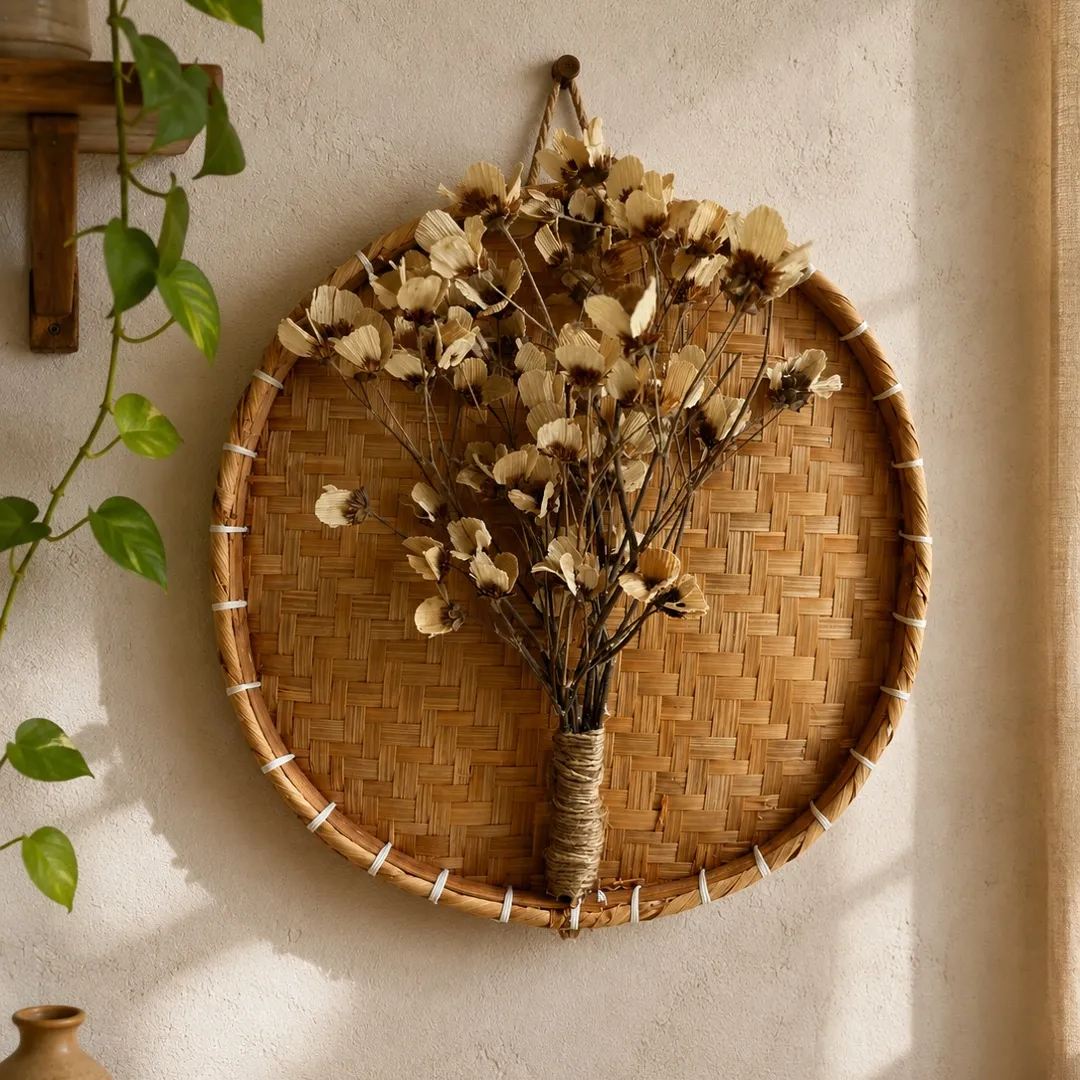 Peneira de palha decorada - artesanato feito à mão por Podentrar