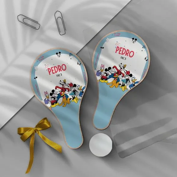 Raquete Ping Pong - Turma do Mickey - feito à mão por Mi Papelaria Criativa
