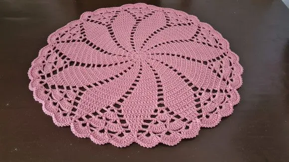 Centro de Mesa em Crochê Pétalas Rosa Quartzo - foto 3