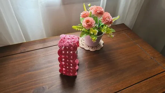 Faixa para Cabelo em Crochê Rosa - foto 3