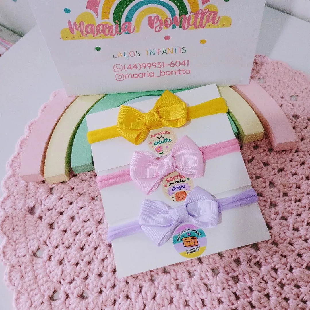 kit 3 unidades de tiara de bebê, tiara baby.