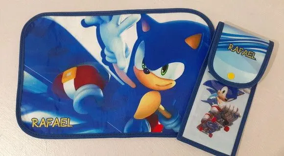 Jogo Americano e Porta Talher Sonic - artesanato feito à mão por Innovare Studio