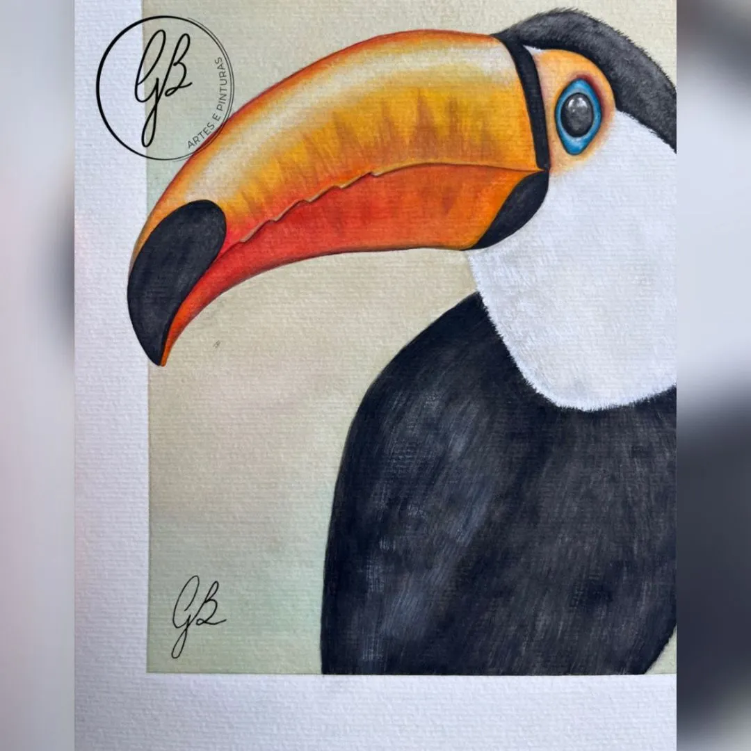 Pintura Original em Aquarela - Tucano Tucanuçu | Arte para Decoração | Série Pintando Brasilidades - foto 2