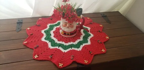 Centro de Mesa em Crochê Natal