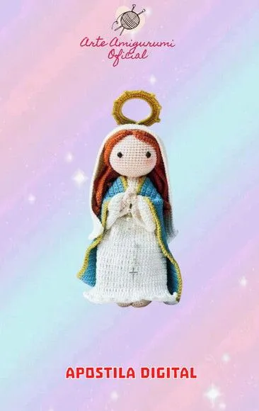 Receita Virgem Maria Amigurumi - feito à mão por Arte Amigurumi Oficial