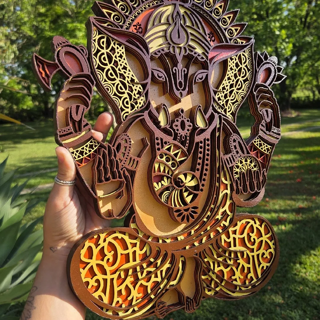 Mandala Ganesha 3D - artesanato feito à mão por Atelier Lunare