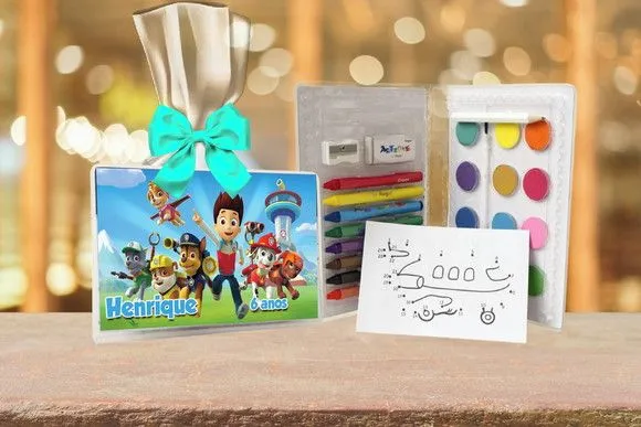 Estojo de Pintura Patrulha Canina Personalizado - feito à mão por Artmanha Lembrancinhas