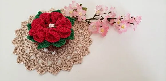 Sachê Porta Sabonete em Crochê Magenta - foto 3