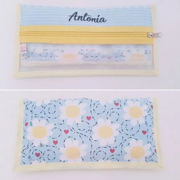 Kit Necessaire e toalha de mão Flores - artesanato feito à mão por Innovare Studio