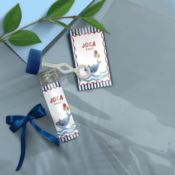 Bolha de Sabão - Baleia Personalizado - artesanato feito à mão por Mi Papelaria Criativa