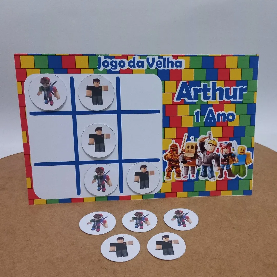 Lembrancinha jogo da velha personalizado tema Roblox ou Games - artesanato de Ed  Silva Papelaria de Festa Infantil
