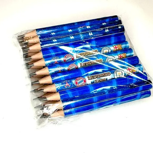 Mini Lápis Champeons League Personalizado - feito à mão por Mi Papelaria Criativa