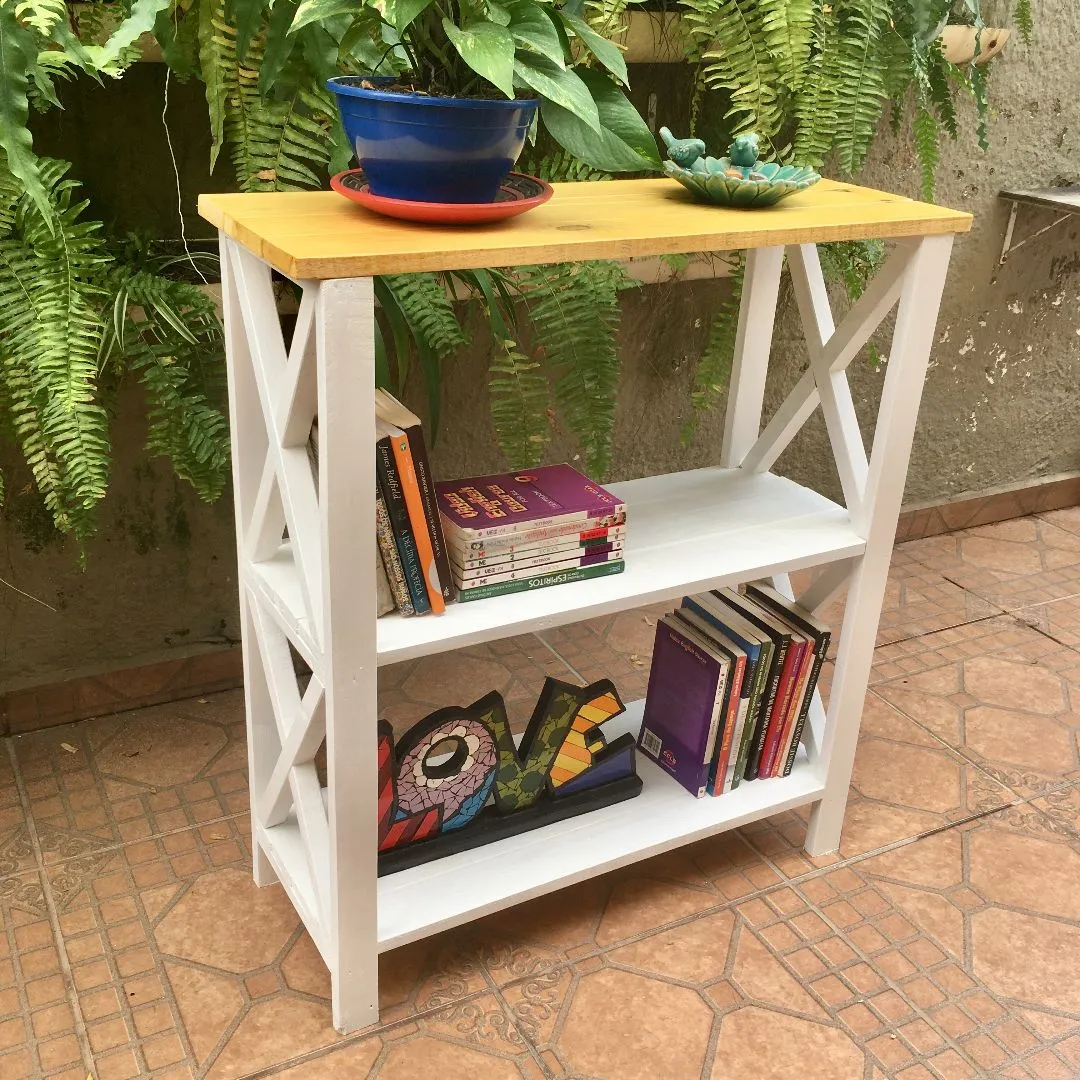 📚 Estante Rústica Clean em Madeira – 3 Prateleiras - foto 3