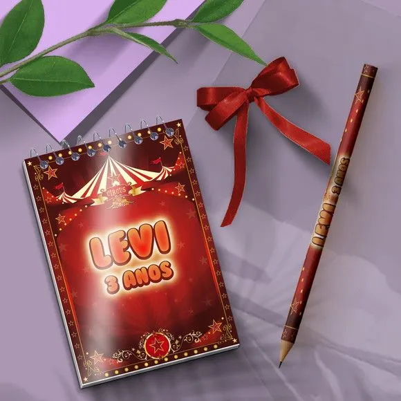 Bloquinho - Circo Personalizado - artesanato feito à mão por Mi Papelaria Criativa