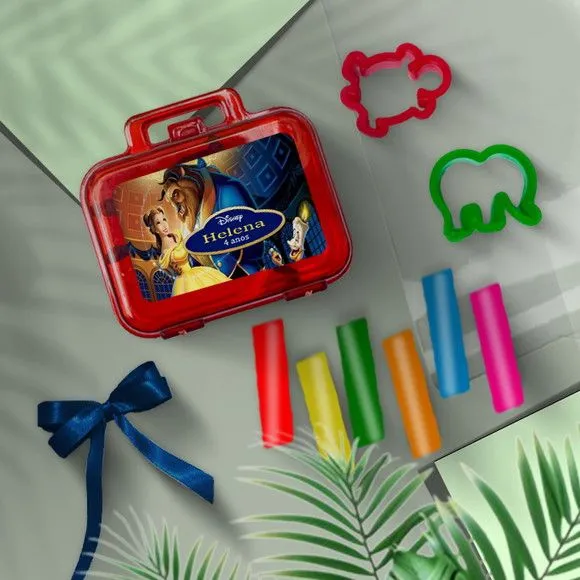Mini Maleta - Bela e a Fera Personalizada - feito à mão por Mi Papelaria Criativa