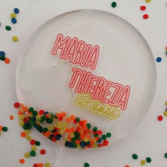 Pirulito Nome - 8cm - artesanato feito à mão por Lollipops Cristal