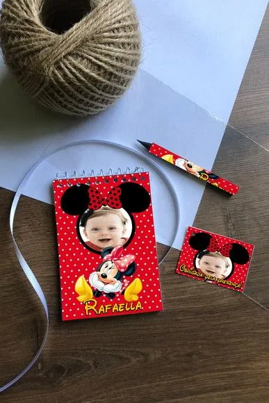 Bloquinho Minnie Personalizado - artesanato feito à mão por Mi Papelaria Criativa