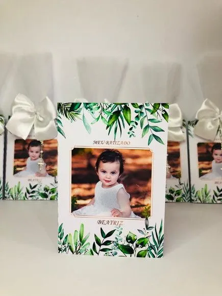 Livro de Orações Luxo com Foto para Batismo - artesanato de Fina Essência Papelaria Personalizada