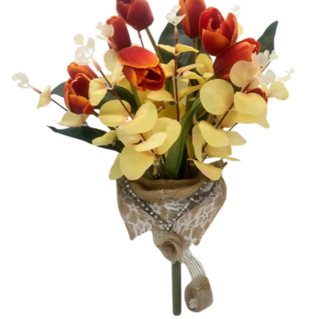 Buquê de Tulipas com Eucalipto Flor Permanente Realista com Elegância - foto 3