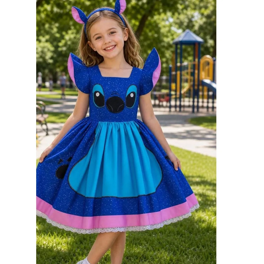 Vestido Lilo e Stitch - artesanato de Ateliê JMN