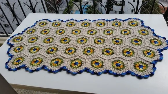 Caminho de Mesa Sextavado Mesclado - foto 4