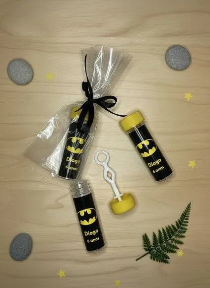 Bolha de Sabão - Batman Personalizado - artesanato feito à mão por Mi Papelaria Criativa