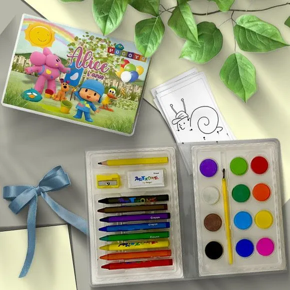 Estojo de Pintura 24pç - Pocoyo Personalizado - artesanato feito à mão por Mi Papelaria Criativa