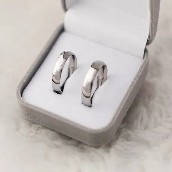 Par Alianças Namoro França 4mm Prata + Anel Solitario - artesanato feito à mão por TM JOIAS