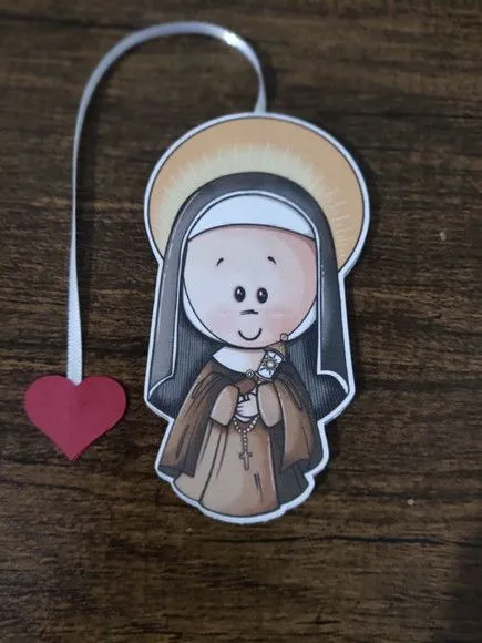 Marcador de Página 08 cm - Santa Clara de Assis T - artesanato de Emejhu Personalizados