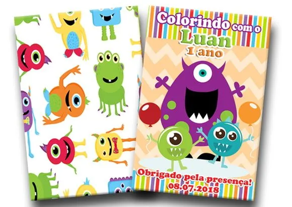 Revista para colorir monstrinhos 14x10 - artesanato de PAPCRIE