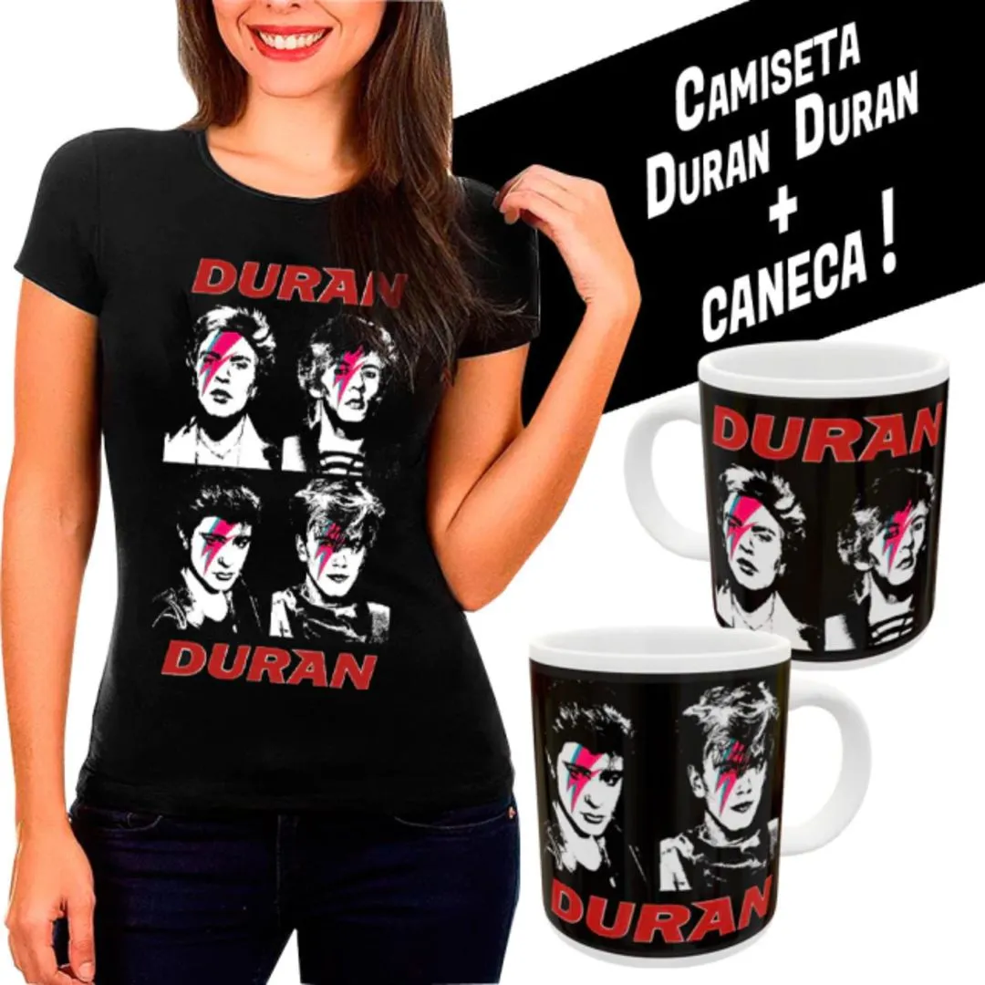 Kit Camiseta + Caneca Duran Duran Bowie, estampa exclusiva tamanhos unisex - foto 2