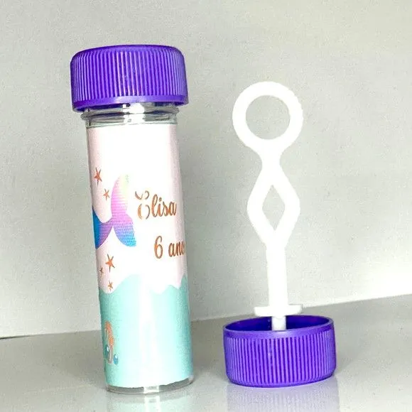 Bolinha de Sabão Sereia Personalizada - artesanato feito à mão por Mi Papelaria Criativa